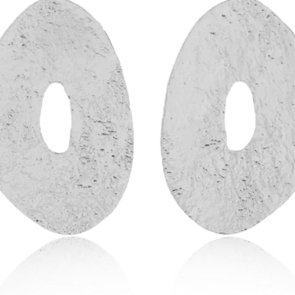 Oversized Silver Statement Earrings - image 3